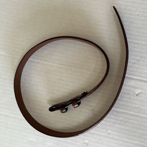 Elizabeth Rand New York Brown Genuine Lizard Belt Strap Sz M No Buckle USA Made main image 4
